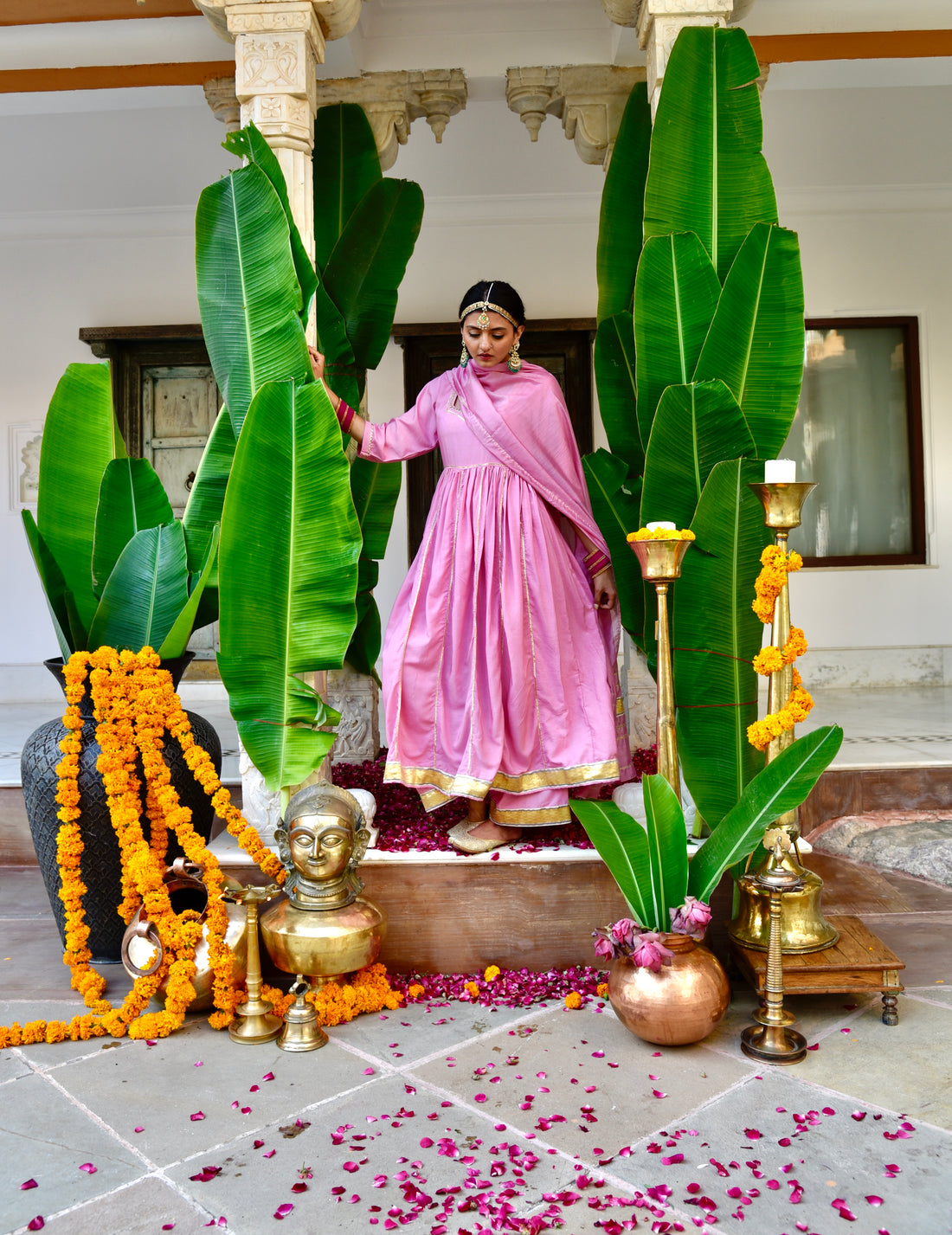 Sindarfi Set- Exquisite Pink 3-Piece Anarkali Kurta Set