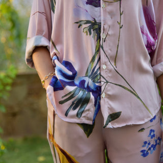 Clara Shirt - Onion Pink Floral Printed Shirt