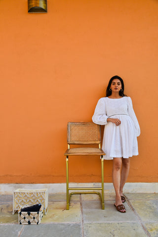 Opal - White Embroidered Dress