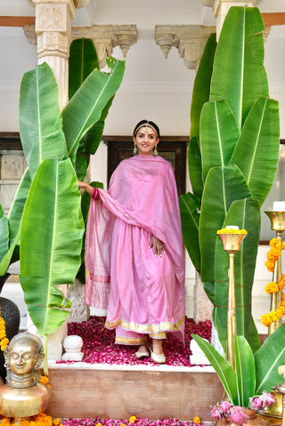 Sindarfi Set- Exquisite Pink 3-Piece Anarkali Kurta Set