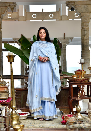 Neela Set- Elegant Blue 3-Piece Sharara Set