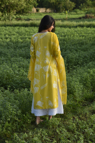 Nuha Kurta Set - Yellow Printed Kurta Set