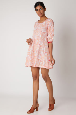 Peach Kali Dress - Fit and Flare Dress for Women